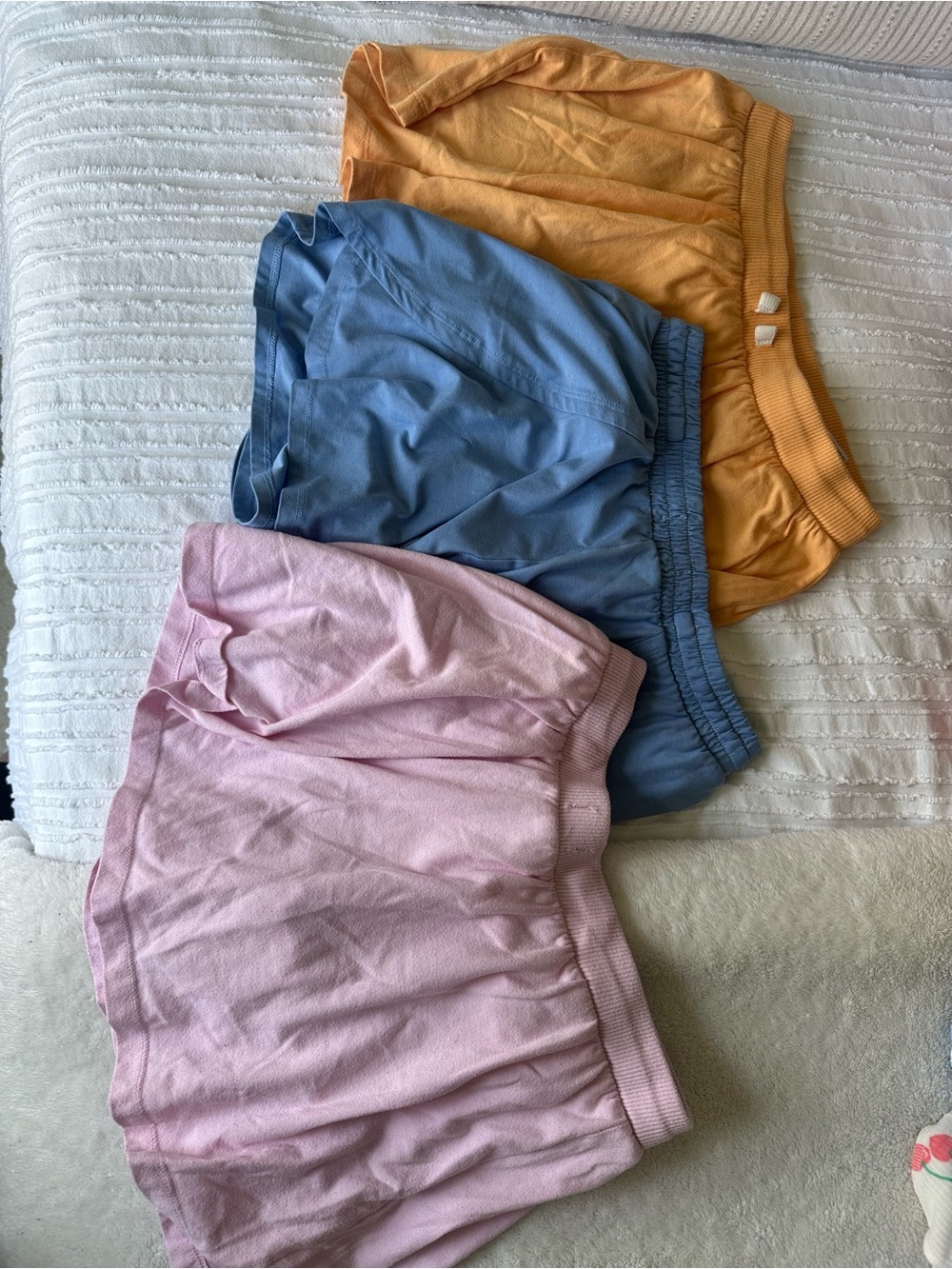 Set of Three Casual Elastic Waist Skorts - Pink, Blue, Mustard Size 14-16 Girls